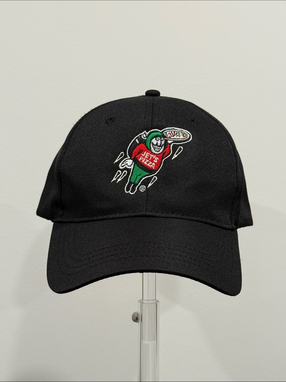 Vintage Jet's Pizza Embroidered Mascot Hat Cap America X700 Black Adjustable